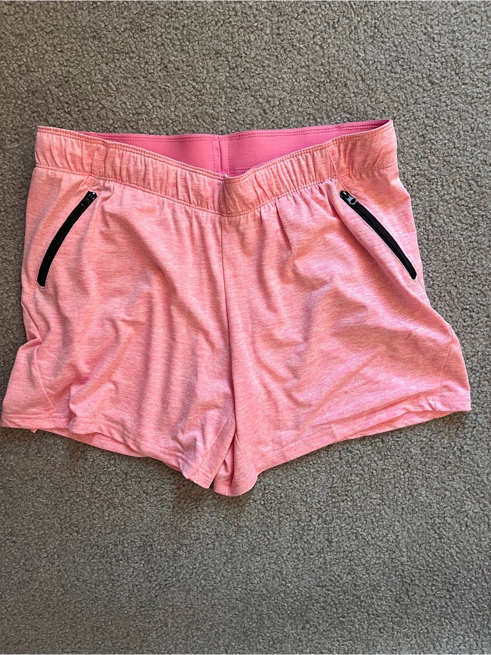 liberty Pink Athletic Shorts with Black Zippers